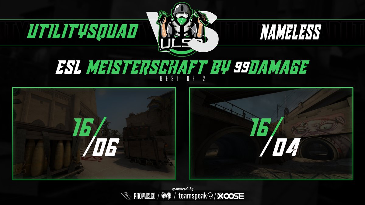 TeamULSQ's tweet photo. GG WP. Finally showed trough a good mentality. Felt great to close out both maps in our favour.
💚🖤💚🖤

#Utilitysquad #ULSQuad #99Liga #csgo #twitch  #eSports https://t.co/GdKOBRChqd