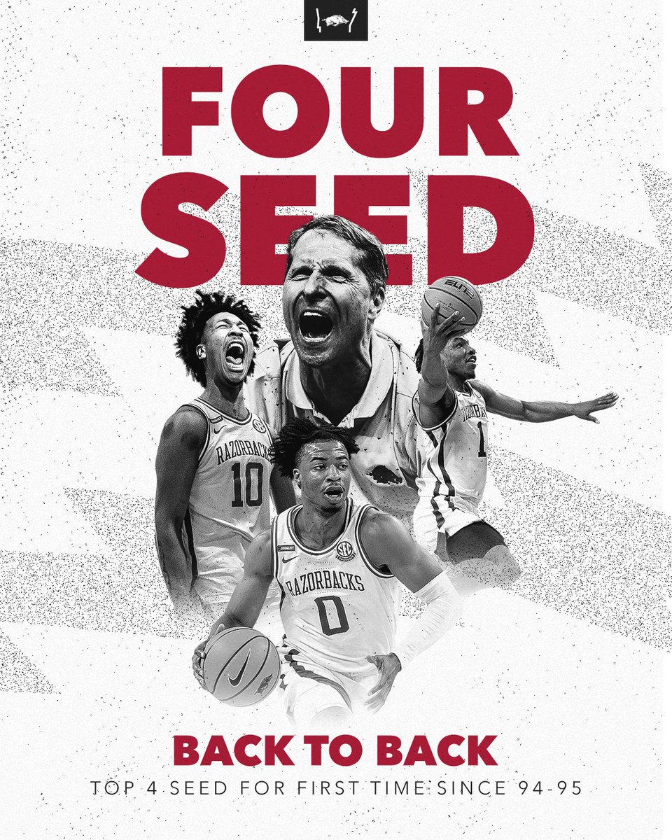 RazorbackMBB's tweet photo. 2021: Three Seed
2022: Four Seed https://t.co/oRW2CdELV2