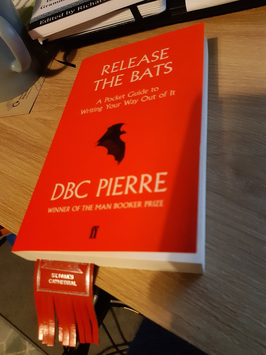 T_Cantwright's tweet photo. I like to read a few pages of a short story, a book on writing or poetry before I write. It helps to get me in the mindset. This is my current book of choice. #dbcpierre #WritingCommunity #booktwt https://t.co/k775Zflpmb