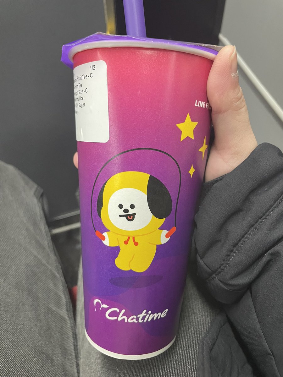 klariize's tweet photo. smiling, feeling alive, will be saving this cup #bts #bt21 
but i forgot my airpods at work🥲 https://t.co/y7vajfSMQE