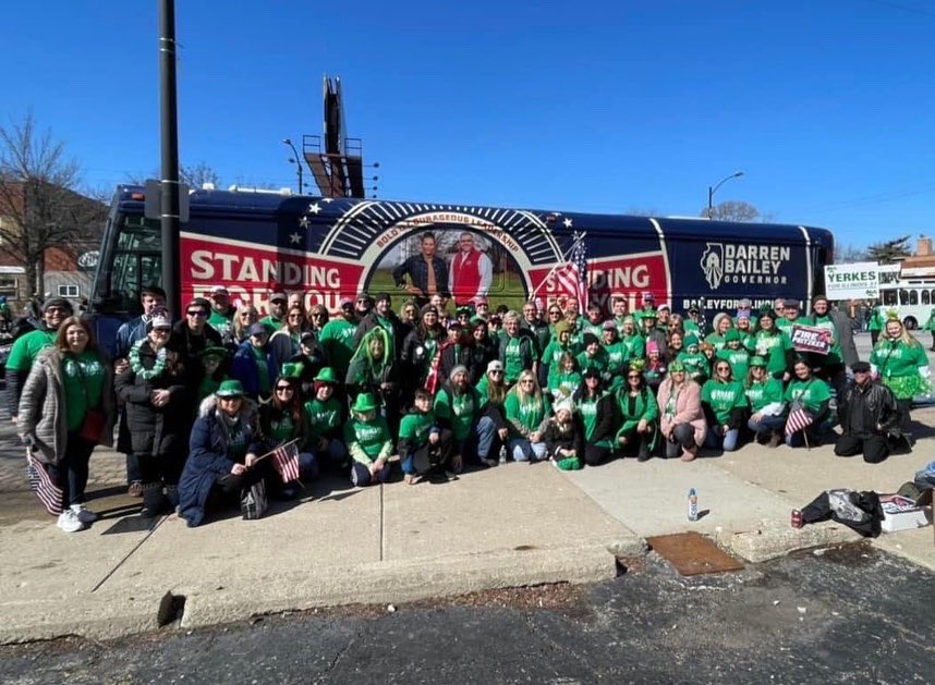DarrenBaileyIL's tweet image. Thank you so much to everyone who joined us for the South Side Irish Parade in Chicago today. People ask me how the campaign is doing in Chicago and today’s parade was another example of the success we are having. #twill