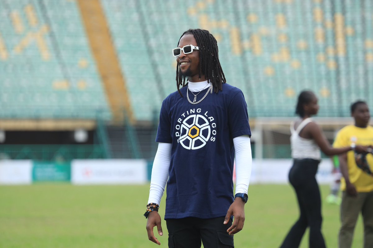 itsLaycon's tweet photo. My people showed up today 🤯 A huge huge thank you to all the iCONs that pulled up for the match. Great win @SportingLagos! https://t.co/SeMflvPPr0