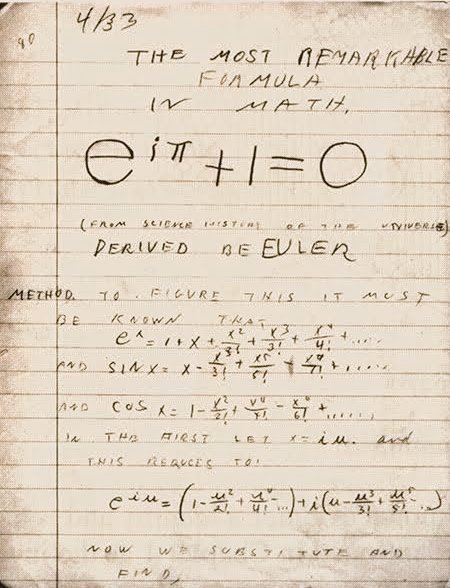 This 3-term formula has amazed mathematicians all over the world since it was coined.The most remarkable equation in maths comprising of π &amp; other most important mathematical constants. Happy pi day. 
#PiDay