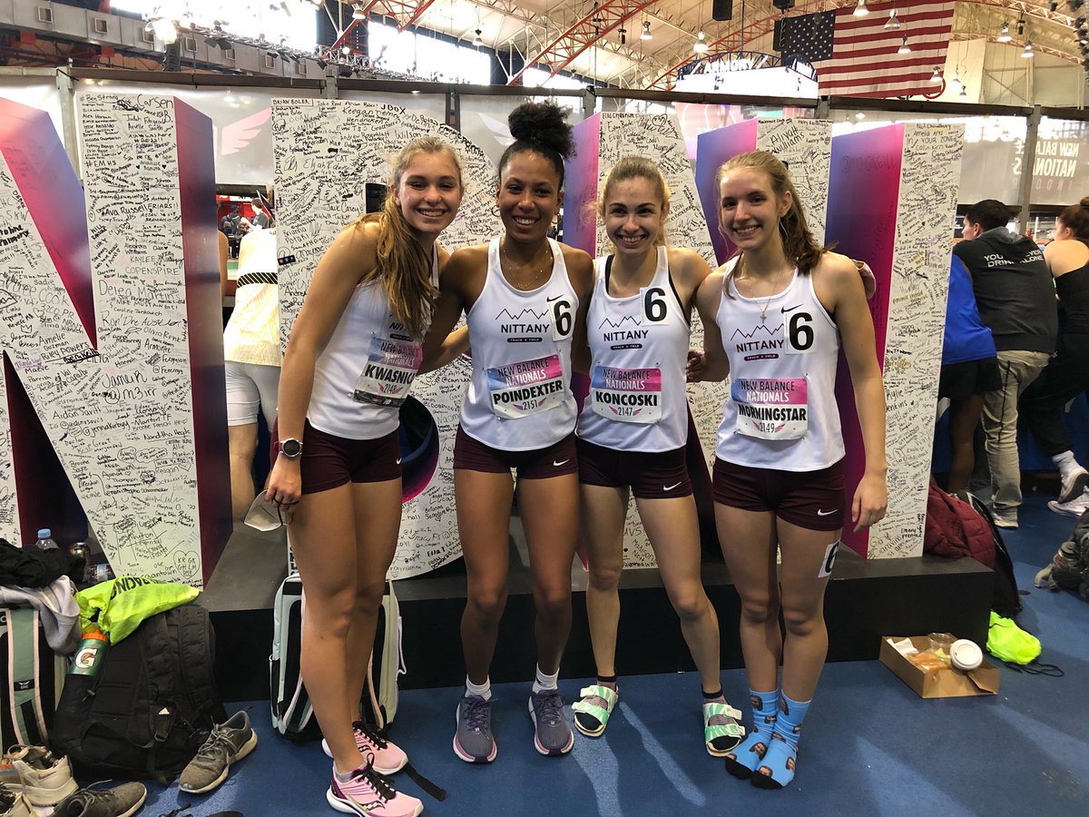 Congratulations to the our girls 4x800 relay team of Marlee, Chloe, Natalie and Grace, who finished 9th at NB Indoor Nationals and set a new NTF club record!