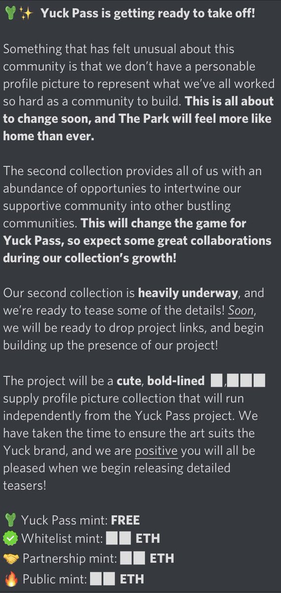 YuckPassNFT's tweet photo. ✨ Yuck Pass has a bright future!

➡️ more details at https://t.co/CtBQzzv10B https://t.co/uvqLMI7LSD