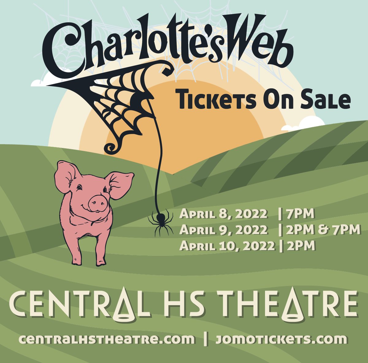 It is time to secure your humble radiant terrific tickets to that most humble radiant terrific treasured tale, featuring endearing farm animals, who explore bravery, selfless love and the true meaning of friendship.  Charlotte's Web runs April 8-10 at the Central HS Theatre.