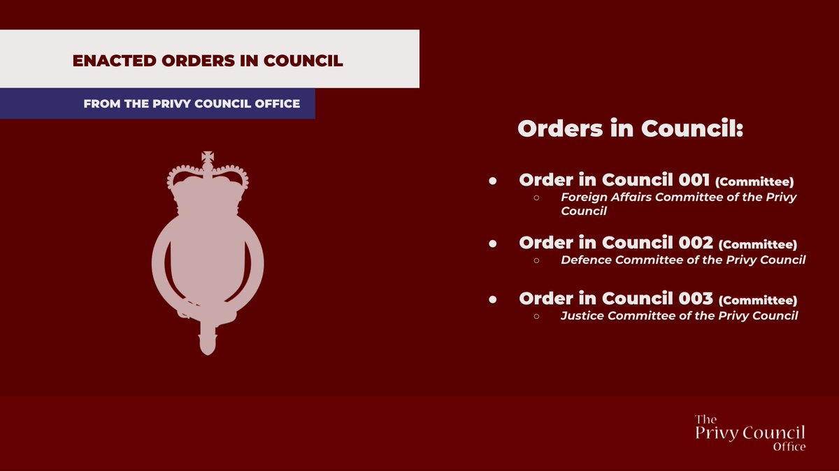 LeaderCommons's tweet photo. The Lord President is pleased to announce the creation of 5 different Privy Council Committees through Orders-in-Council.

https://t.co/M4fJX7xtNc https://t.co/H8Syg5Uabp