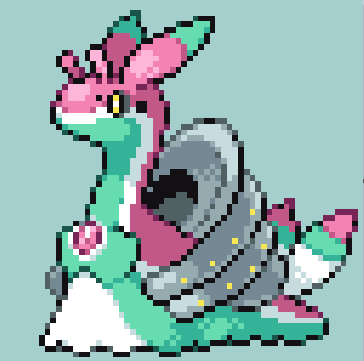 #fakemon #オリポケ
メノマイル。
水・鋼タイプ。 