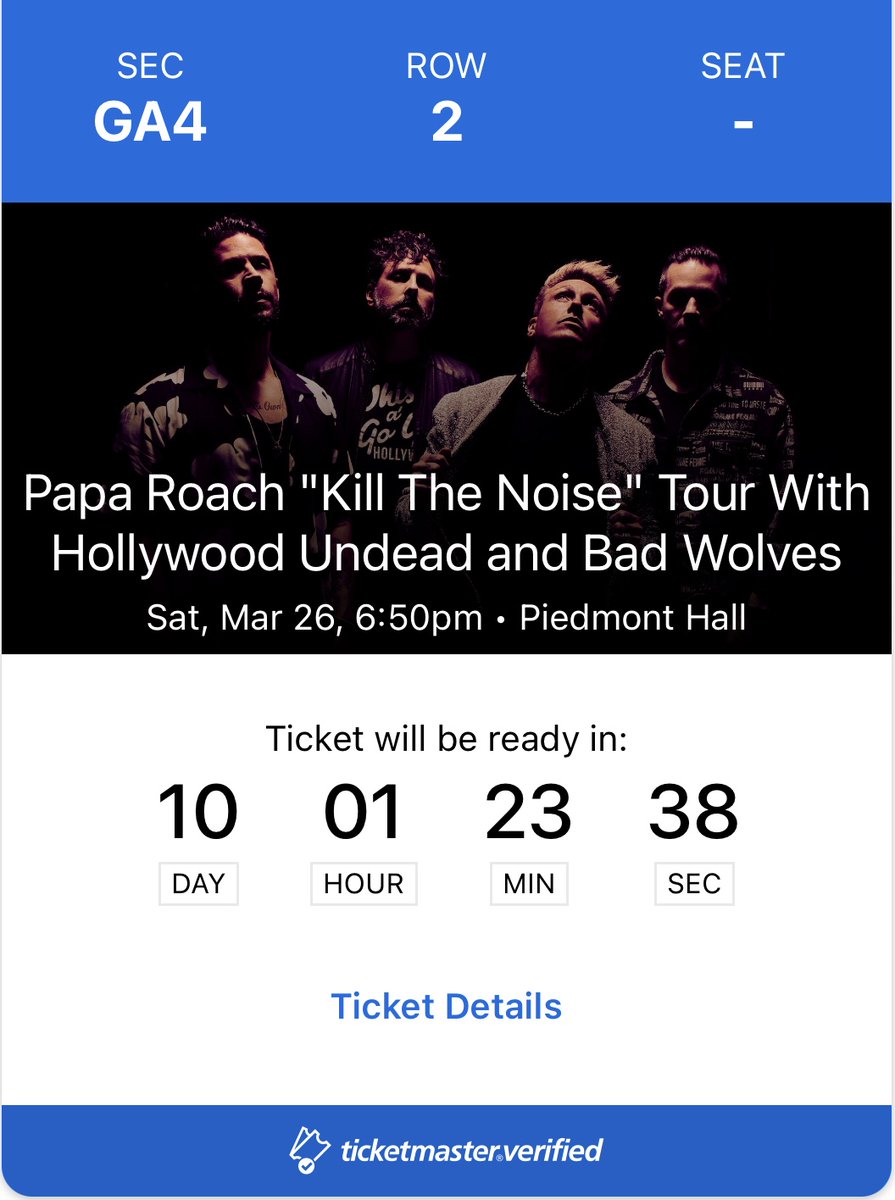 JGodfrey85's tweet photo. @paparoach Patiently waiting for our tickets be ready for Greensboro!!!! Couldn’t get VIP but not sure I’d want to be anywhere other than front row at the guardrails!!! https://t.co/2W2AFYakgp
