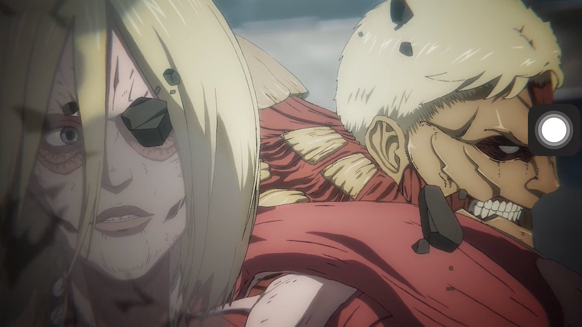 LouuPrtt's tweet photo. bon encore un magnifique épisode ! Le retour du duo Reiner/Annie ça rend nostalgique et le cri de Connie est insane jsp cmmt le décrire ça donne des frissons 
#AttackonTitanFinalSeasonpart2 
SPOIL AOT S4P2 
. 
.
.
.
. https://t.co/E2Zui6aSdY
