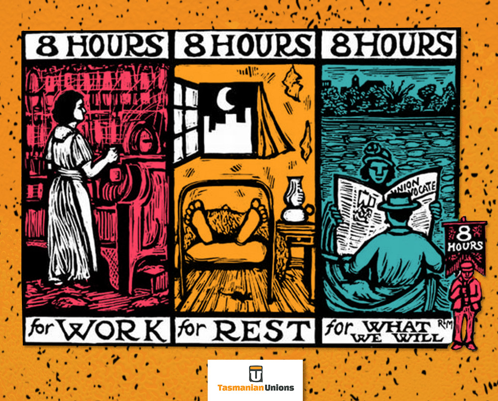TasUnions's tweet photo. We have a public holiday today to mark the achievement of the #EightHourDay first won by stonemasons in Victoria in 1856. They demanded the right to rest from their labour, arguing life should be about more than just work. That was true then, and it's true now #politas #LabourDay https://t.co/E1HscpgzIE