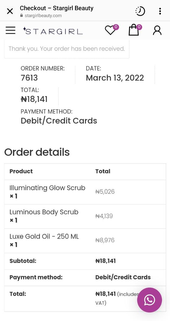 FavouredJMK's tweet photo. STAR GIRL SKIN website is now up and running, just placed my order successfully 💃💃🥳💃🎉

I'm on my way to glow like @EricaNlewedim 

Congratulations Stargirl👏 https://t.co/ZqY9rAPh3y