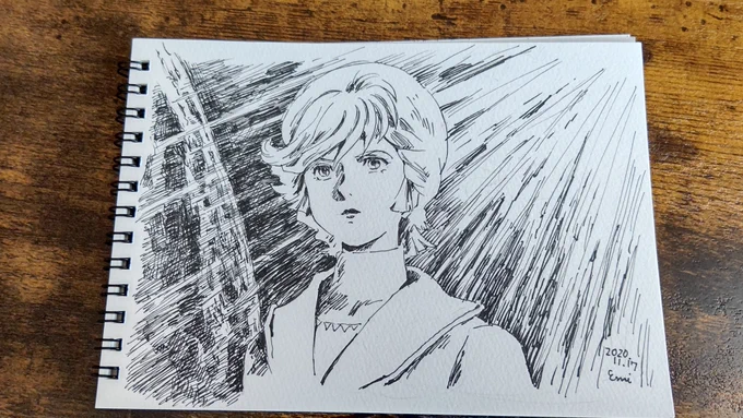 おはようございます。今日も何とか生きてます。妻の描いたミネバ様の絵を見て、少し涙してます。早く家に帰りたい。。。 