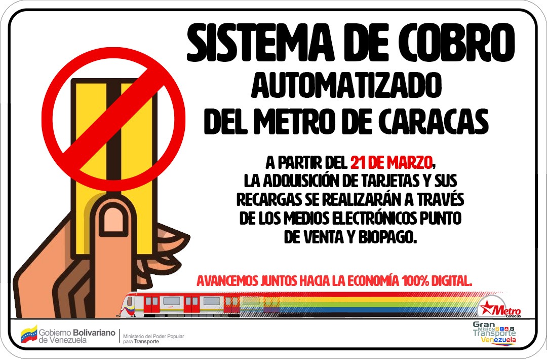 Metro de Caracas tendrá nuevo sistema de pago electrónico