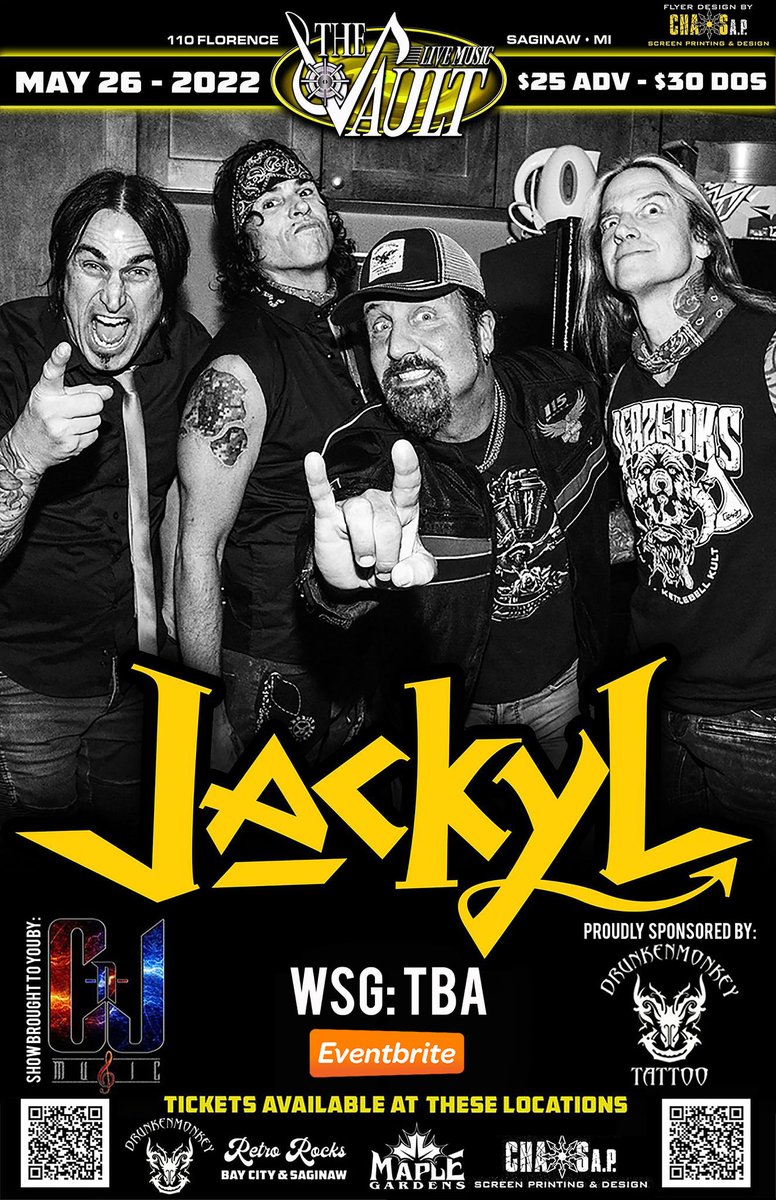 Don't miss JACKYL live in concert Thursday, May 26 at <a href="/TheVaultSaginaw/">The Vault Saginaw</a> !!!