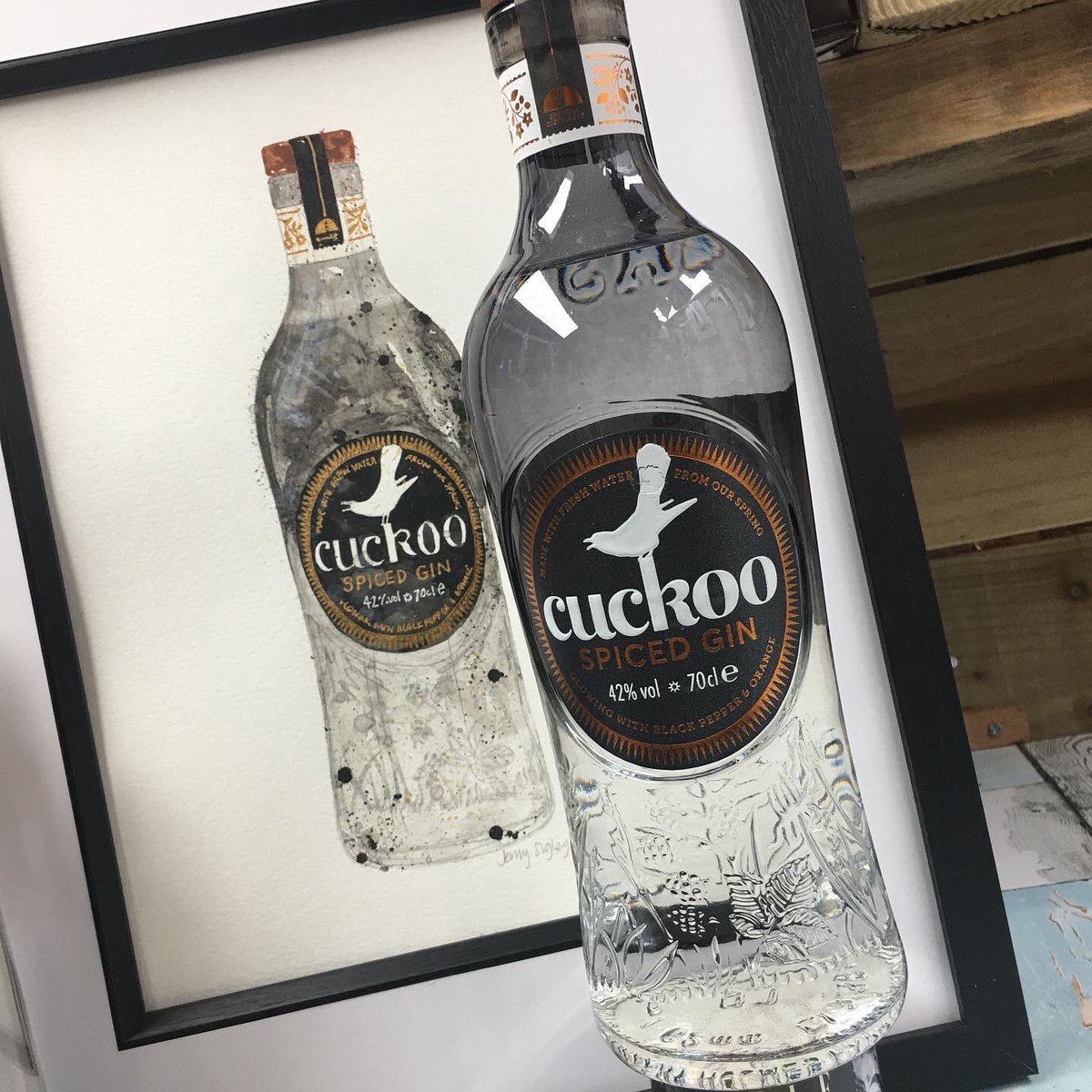 Finished a set paintings today. Here are a few from <a href="/BrindleDistill/">BrindleDistillery</a> <a href="/CuckooGin/">Cuckoo Gin</a> the group. Loved doing them. Now looking forward to a visit next week to drop them off. 1/2