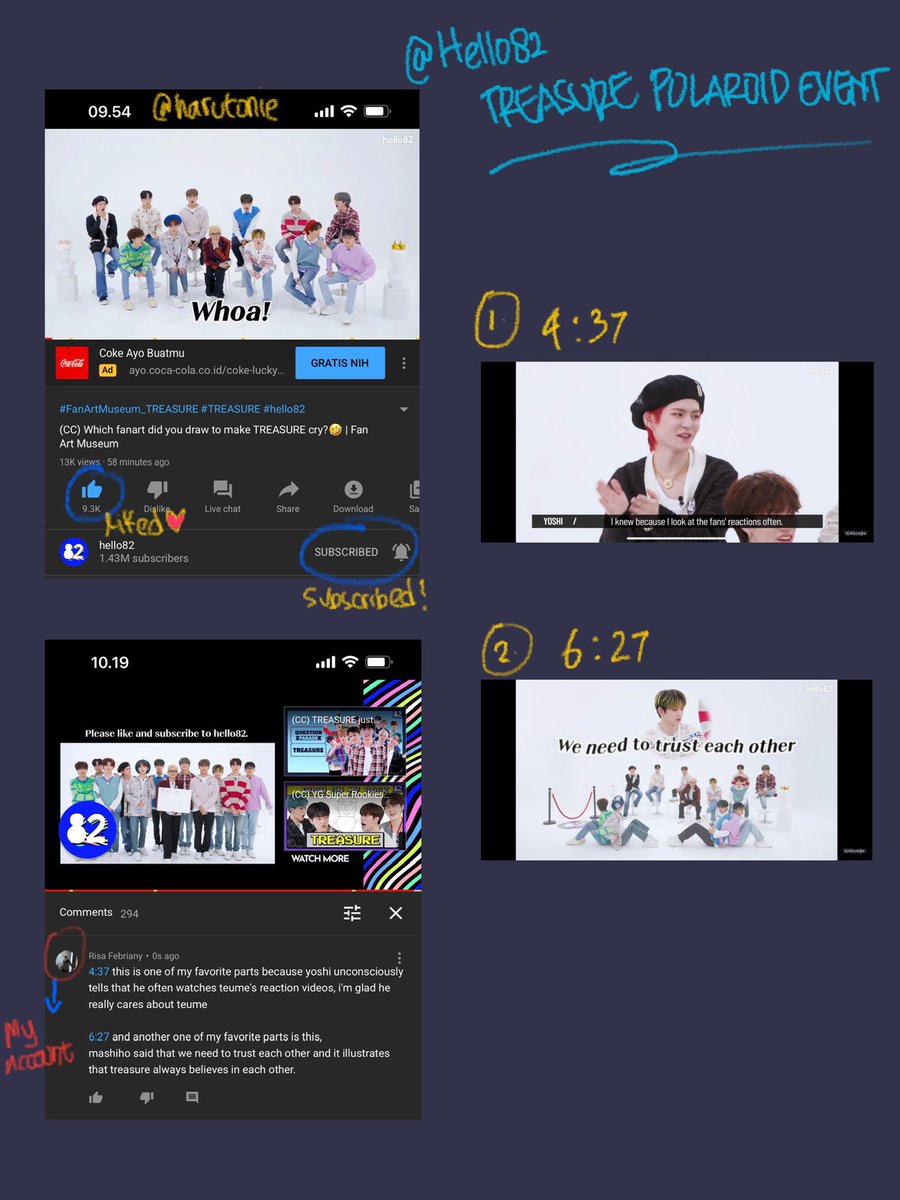 thank you <a href="/hello82official/">hello82</a> for having our treasure! it's so much fun to watch, so excited and cannot wait to see more content of treasure in hello82 💎✨ 

check🔗 youtu.be/LK8BkWbT9eg 

#FanArtMuseum_TREASURE #TREASURExhello82 #TREASURE #hello82