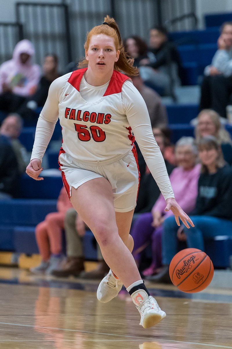 Firelands' "Point guard" <a href="/LaurenValerius/">Lauren Valerius</a> moves with the ball at North Ridgeville. <a href="/LadyFalconsFHS/">FHS LadyFalconBBall</a> <a href="/FirelandsFalcon/">Athletic Director</a>