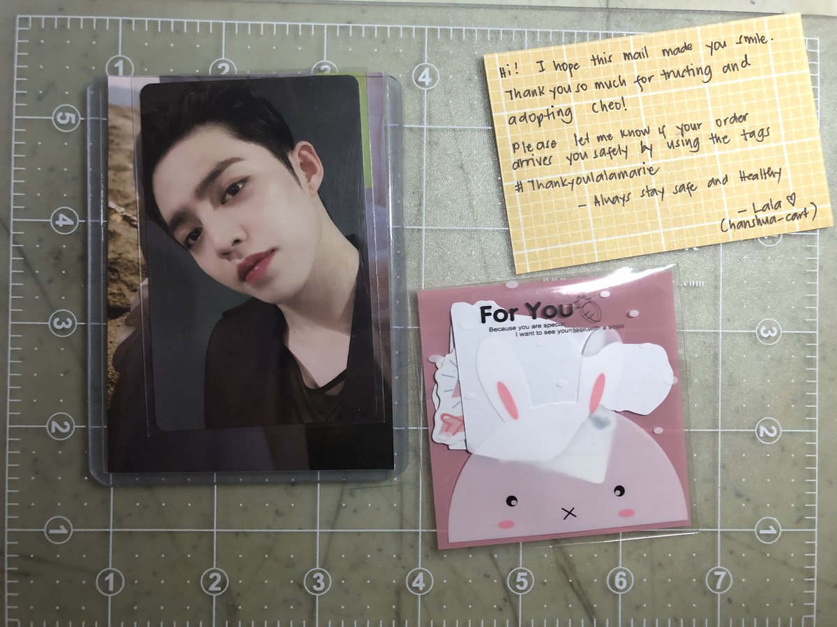 remscious's tweet photo. — ✉️ #mailsforbee

cheol came home today <3 thank u @hanshua_cart for packing it well and for the freebies ! till next transaction ♡ 

╰ #thankyoulalamarie https://t.co/GrTTQSzBCK