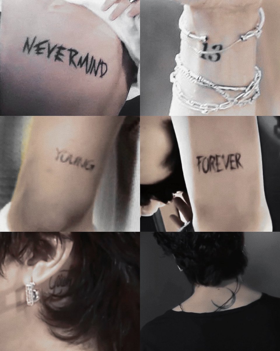 SJM on X: "jimin's “nevermind, , young forever, youth and crescent moon ” tattoos ♡ https://t.co/x3080Gexap" / X