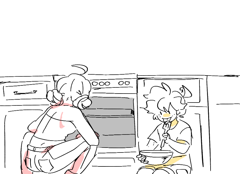 maika teaches len how to bake 