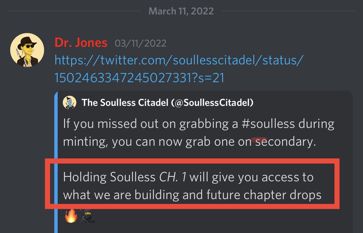 ArchLenz's tweet photo. Holding #Soulless CH. 1 will give you access to what @SoullessCitadel is building and also future chapter drops. Don’t get left behind and pick at least 1 up. 👀
#TSC #SoullessCitadel #NFT #ZilSwap #ARKY #ZIL #Zilliqa #Metapolis #Crypto #BuildOnZilliqa #Metaverse https://t.co/U3D8Ld7UR2