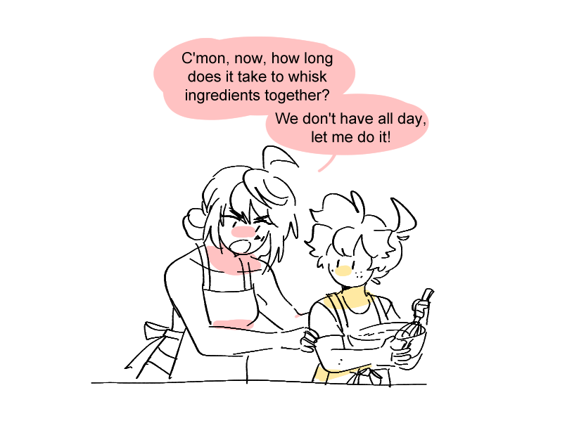 maika teaches len how to bake 