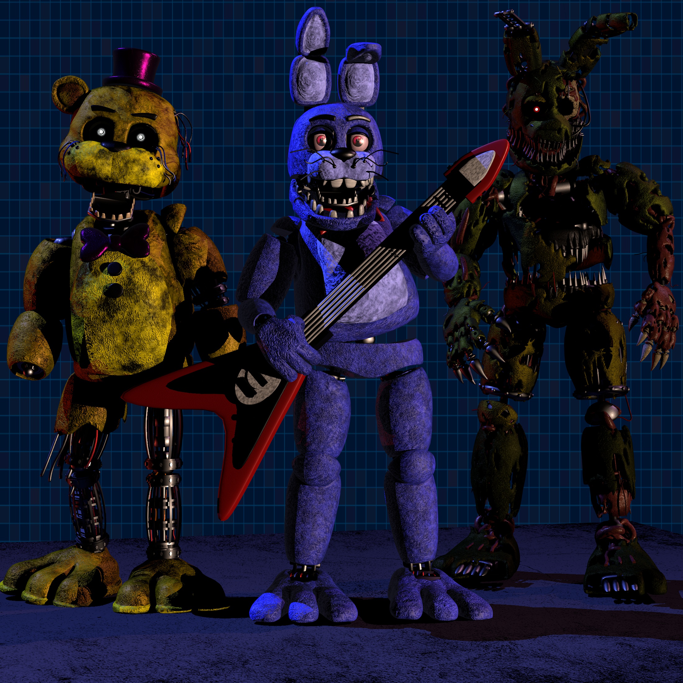 🇫🇷Rayan2802🇹🇳🇩🇿 on X: (FNAF/C4D) Withered Freddy Jumpscare V4 Credit  : Model Base : Scott Cawthon and Steel Wool Model of Withered Freddy :  @alfredman201 Programs : Made in : Cinema 4D R21