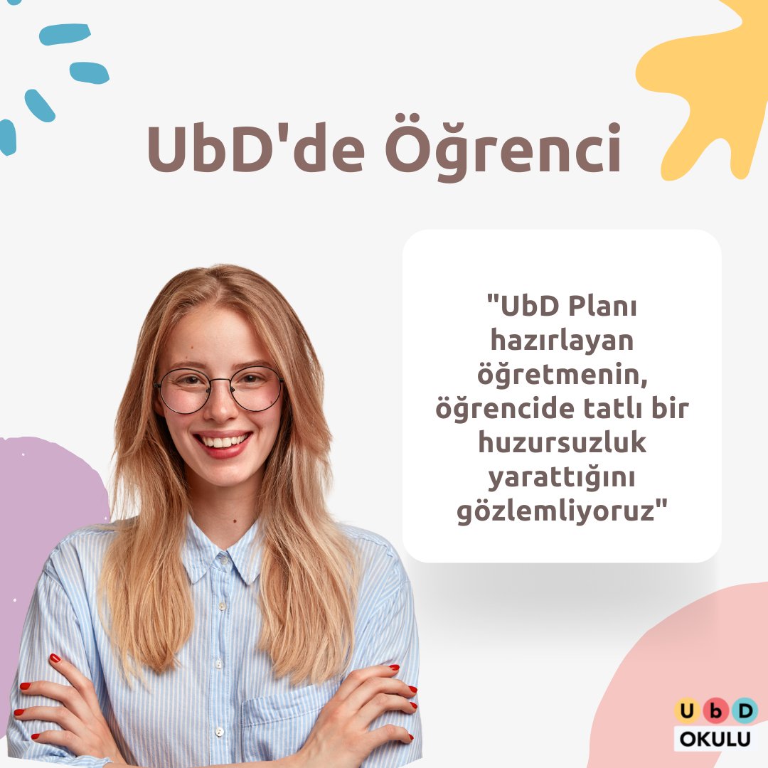 UbDokulu's tweet photo. ''Bizler #UbD planı yaparken önemli sorularla öğrenciyi anlama hedefine götürürken, öğrenciye derinleşme, keşfettirme ve sorgulama imkanı sunuyoruz. UbD Planı hazırlayan öğretmenin, öğrencide tatlı bir huzursuzluk yarattığını söyleyebiliriz''
#UnderstandingbyDesign #UbDOkulu https://t.co/sXIZFZlrhh