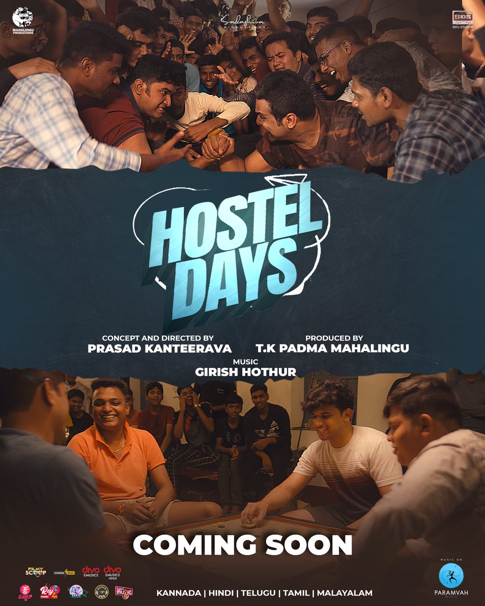 Divo (@divomovies) on Twitter photo The gang is on your way to bring back beautiful memories 😀
#HostelDays, releasing soon in 5 languages 👍
<a href="/Prasadgowda09/">prasad kanteerava</a> <a href="/Rakshithp77/">Rakshith Prakash Gowda</a> #GirishHothur <a href="/divomusicindia/">Divo Music</a> #DivoMusicHindi <a href="/ParamvahMusic/">Paramvah Music</a> <a href="/ParamvahStudios/">Paramvah Studios</a> #ManoramaMusic The gang is on your way to bring back beautiful memories 😀
#HostelDays, releasing soon in 5 languages 👍
<a href="/Prasadgowda09/">prasad kanteerava</a> <a href="/Rakshithp77/">Rakshith Prakash Gowda</a> #GirishHothur <a href="/divomusicindia/">Divo Music</a> #DivoMusicHindi <a href="/ParamvahMusic/">Paramvah Music</a> <a href="/ParamvahStudios/">Paramvah Studios</a> #ManoramaMusic