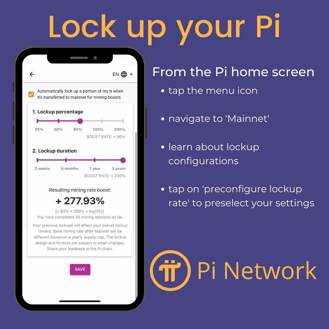 cm_mcathy's tweet photo. It's time to set your lockup configurations!🥳
Visit your Pi Network app home screen to get started. 
Your lockup will take effect on March 14.
Are you ready
Pi to the Moon🚀🚀🚀
By the way
I mentioned several times🤫
Pi will be listed on #BingX first
early registration ⏬⏬ https://t.co/dQrPRseHgb