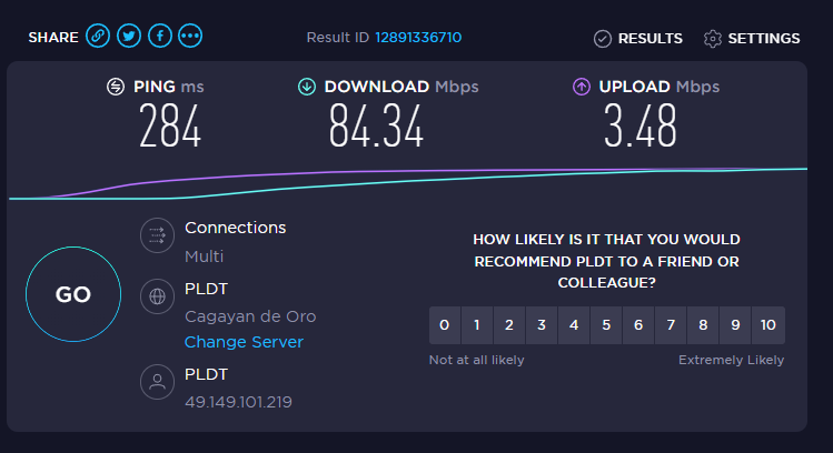 WeelowX's tweet photo. The best ISP in the Philippines!!! plan 500mbps :)
@PLDT_Cares  @pldt  @PLDTHome 
#morefuninthephilippines https://t.co/obPK4O9vRD