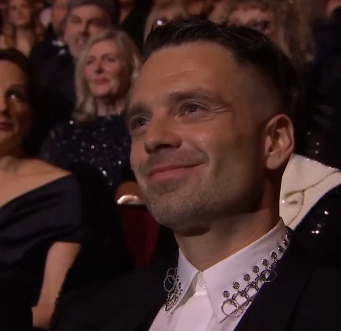PaulePLN's tweet photo. I'm so happy &amp; proud of Sebastian Stan. He presented at one of the most prestigious film award show, looking so very hot &amp; cool, with movies &amp; series in his bag that might get nominated for various awards next season 😭❤ He worked so hard he deserves it. https://t.co/KbTPQ0NeeA
