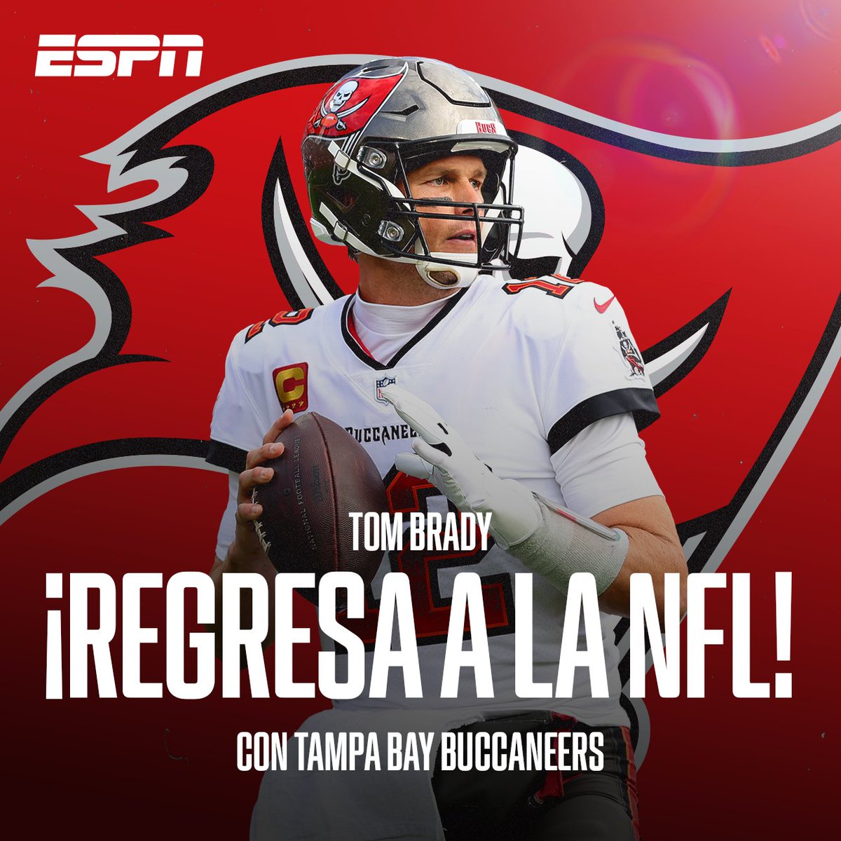 ESPNmx's tweet photo. 🚨 🚨 🚨 🚨 🚨

TOM BRADY SALE DEL RETIRO Y JUGARÁ SU TEMPORADA NO. 23 🔥 🔥 🔥

Todos los detalles 👇

https://t.co/3kGw7M0lFj https://t.co/sMKqKo29vm