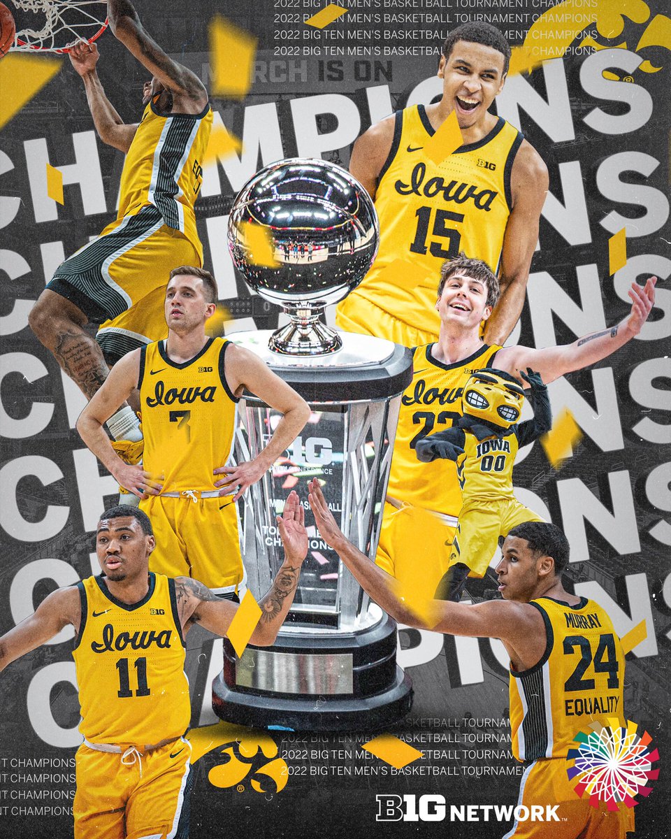 BigTenNetwork's tweet photo. 🏆 2001
🏆 2006
🏆 2022

@IowaHoops is your #B1GTourney champion. https://t.co/yHGjVZbBdr