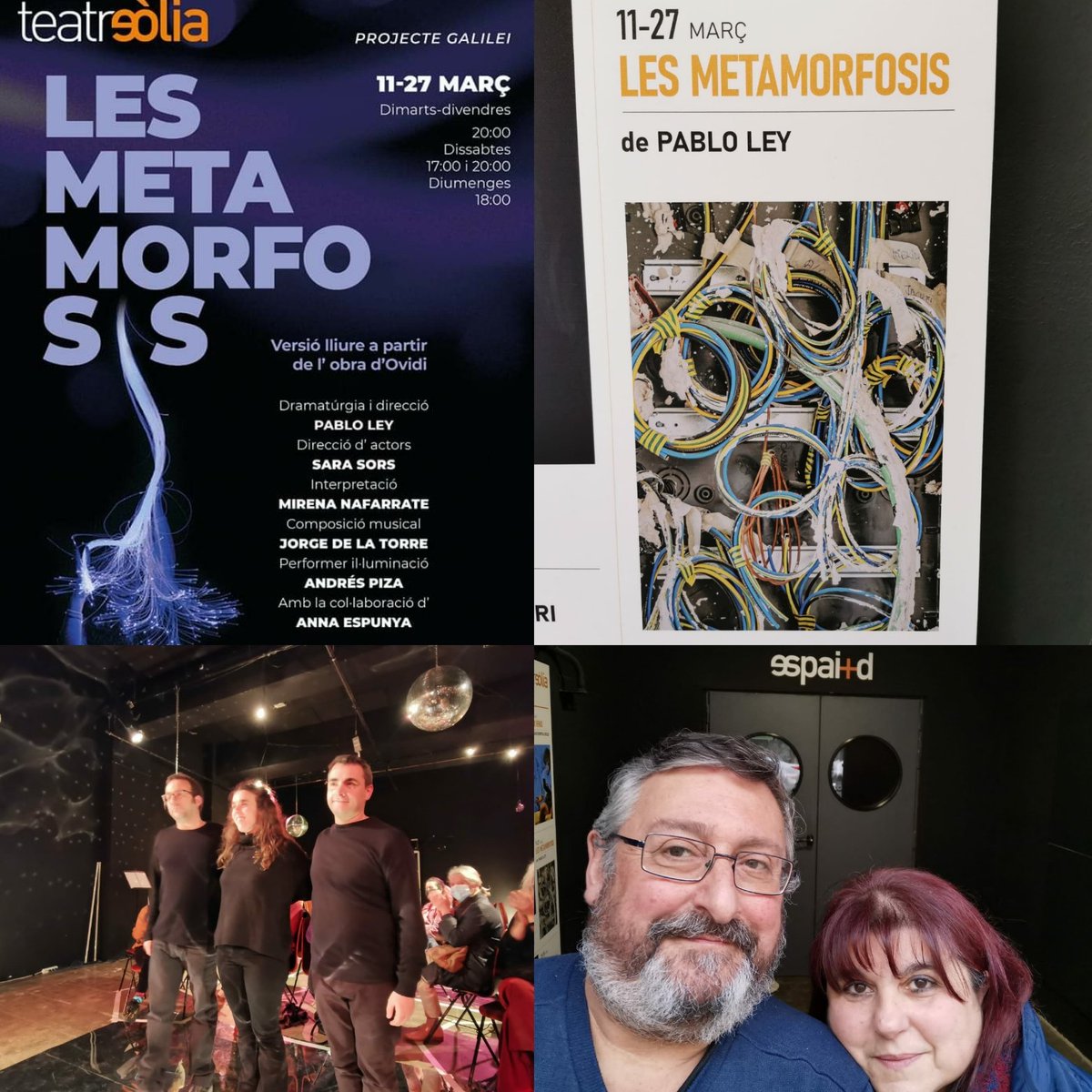 Les Metamorfosis que es pot veure al <a href="/teatreolia/">Teatre Eòlia</a> és una auténtica meravella 😍
<a href="/PabloLeyF/">Pablo Ley</a> presenta una adaptació lliure del poema narratiu clàssic d’Ovidi.
👏👏👏👏 @mirnafarrate (interpretació), @jorgedelatorresanz  (música), @andrespizamigens (performer d’il·luminació)
