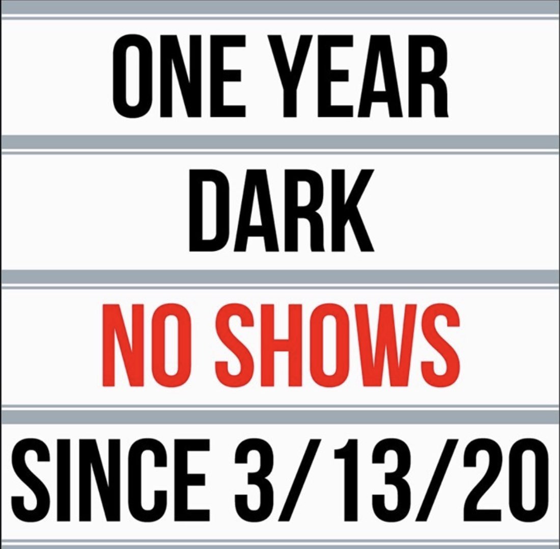 nivacalifornia's tweet photo. In acknowledgment of the anniversary of #OneYearDark NIVA CA would like to say thank you to our community and ecosystem for the persistence and hard work that has gone in to help #saveourstages. This industry continues to be resilient and tenacious! https://t.co/HmKmAvd954