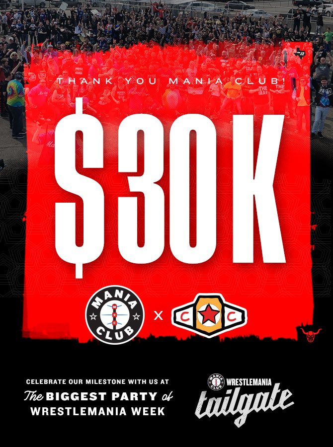 MANIACLUBWWE's tweet photo. Another year, another milestone. Thank you for helping us reach our $30,000 goal with time to keep the total growing before #WrestleMania!

Join us in funding life-saving pediatric cancer research through @ConnorsCure and @TheVFoundation at https://t.co/CaLQGbvHVj

#ConnorsArmy https://t.co/HFllhbyO6c
