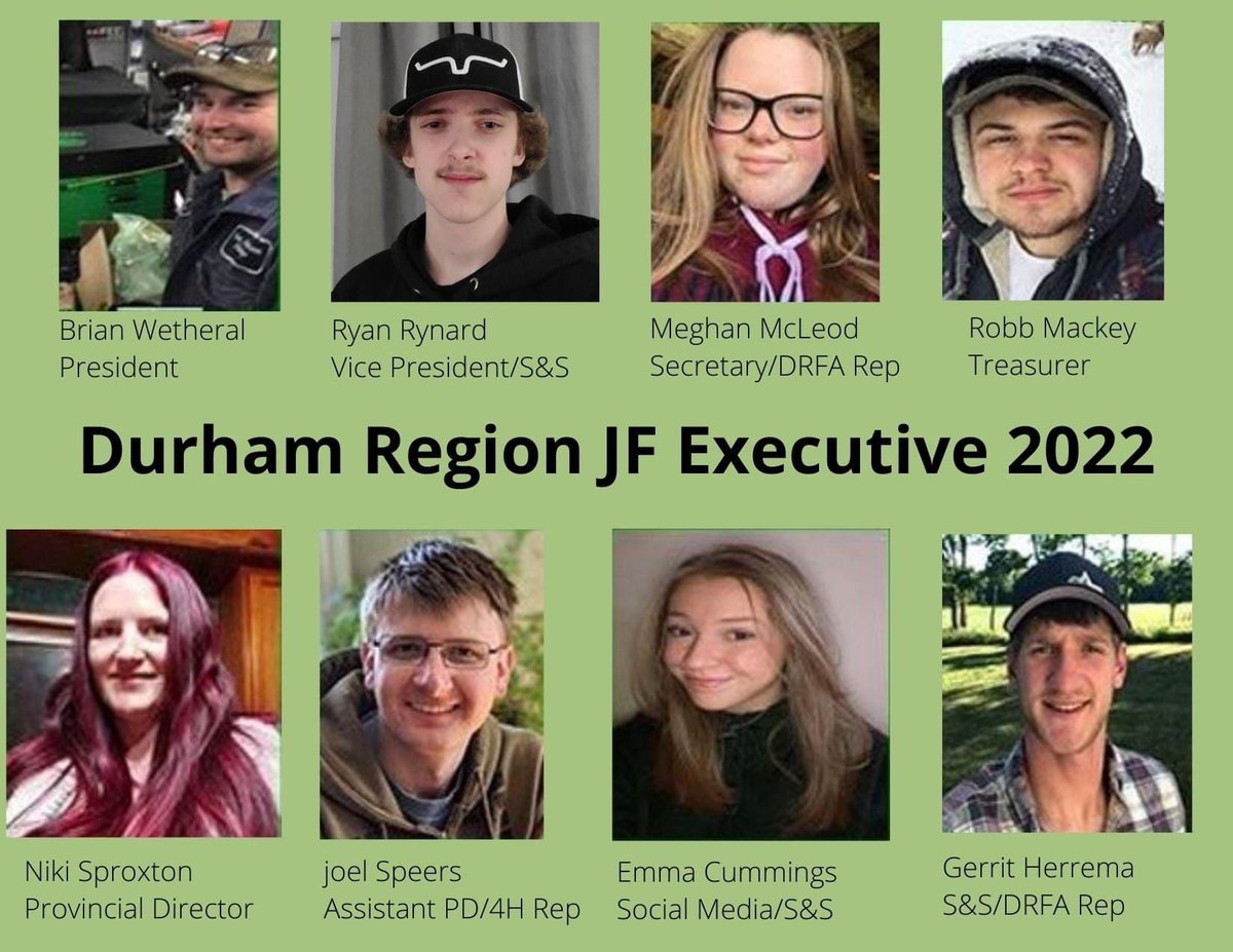 Meet the Durham Region JF Executive for 2022!!