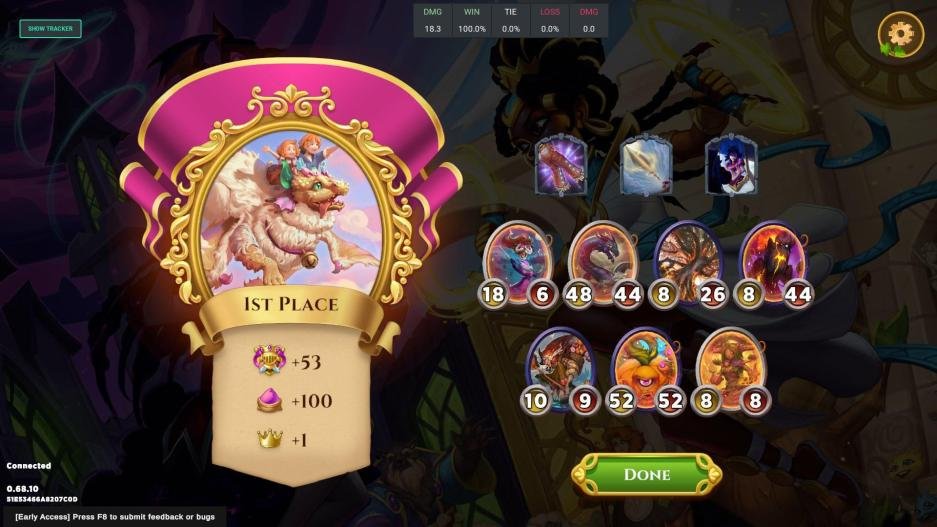 7thTierPodcast's tweet photo. Don't be afraid to combine powerful pieces from multiple lategame comps in Storybook Brawl. Here we have the potential for powerful slay starts, huge attack bonuses from a trees build, a gold pumpkin to help damage opponents and an echowood to benefit from all of it. https://t.co/wBvZ93C44l