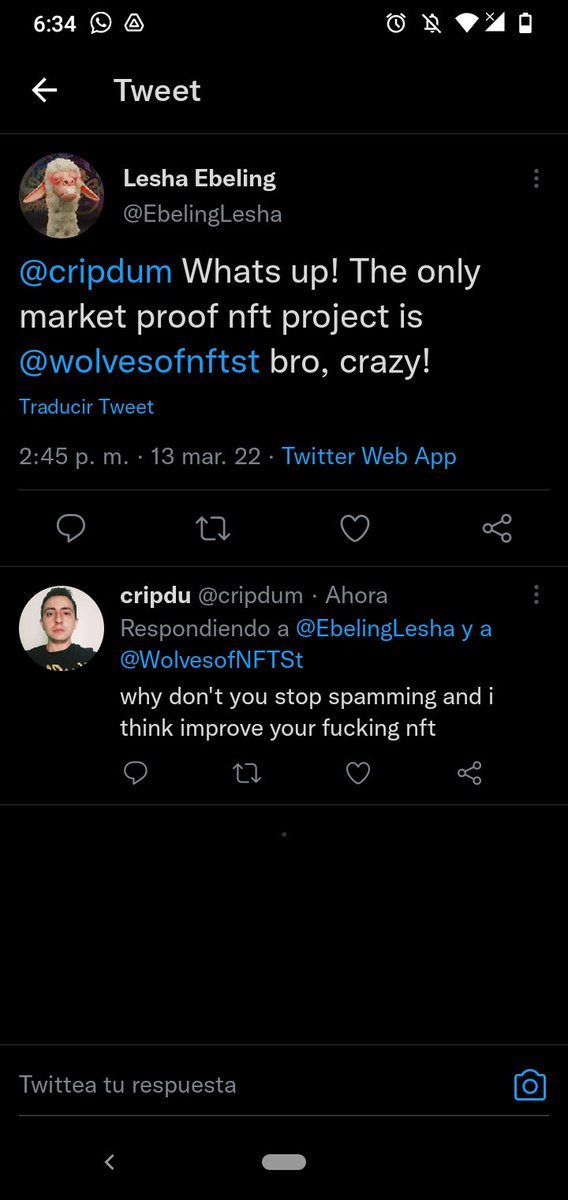 cripdum's tweet photo. someone is tired of stupid things like this opinion that they should think about doing better marketing to NFTs projects not spam bothering people with messages #NFTsCommunity #nfts #CryptoNews https://t.co/g52IlZJRXU