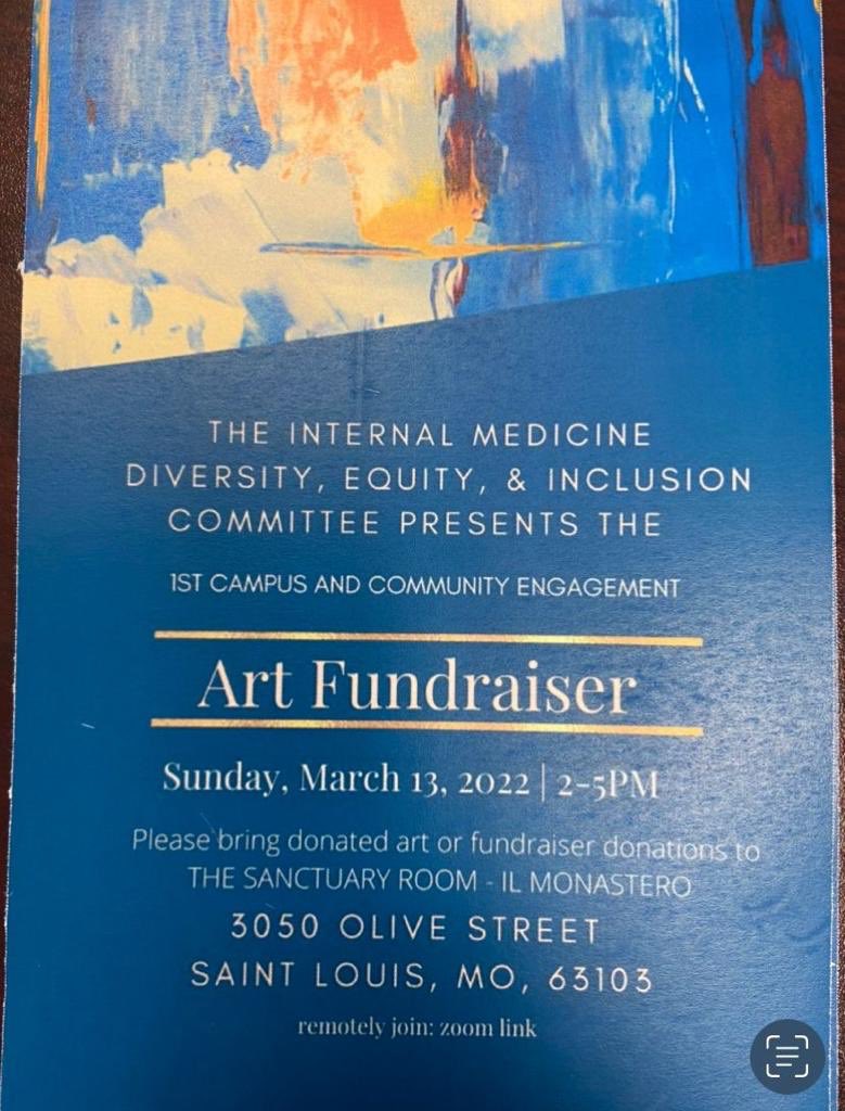 ⁦⁦⁦⁦<a href="/slusom/">SLU Medicine</a>⁩  IM DEI First Art Fundraiser to train the next generation of diverse health care professionals ⁦<a href="/SLUHospital/">SLU Hospital</a>⁩ ⁦<a href="/SLU_Official/">Saint Louis University</a>⁩ ⁦⁦<a href="/SLUPresident/">Fred P. Pestello</a>⁩ ⁦<a href="/MaiVoMD/">Mai Vo, MD</a>⁩ ⁦⁦<a href="/PaulKunnath/">Paul Kunnath</a>⁩ ⁦@DrBuckholdSLU⁩ ⁦<a href="/PaulKunnath/">Paul Kunnath</a>⁩