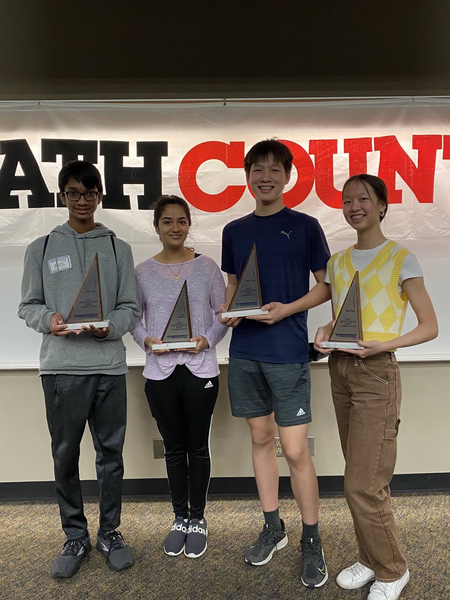 mroswurmct's tweet image. So proud of the California Trail MATHCOUNTS team for finishing first at the Kansas state competition!  First time in school history!⁦@olatheschools⁩ ⁦@CTMSBulldog⁩