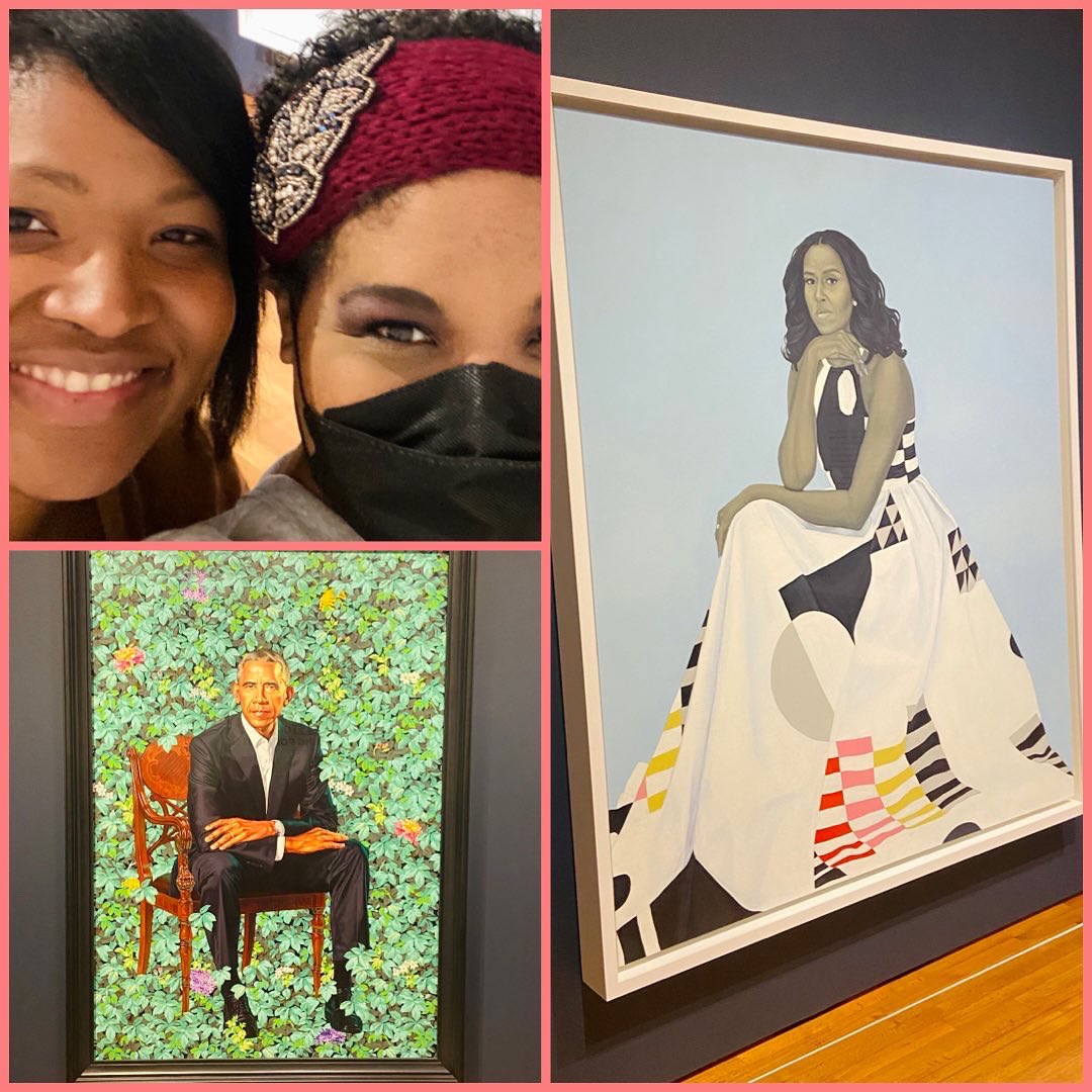 What a lovely afternoon hanging out with my friend and the Obama portraits! Seeing these in person actually took my breath away! The detail, history, intentional choices are phenomenal. New admiration! 
#obamaportraitstour #obamaportraits #thehighmuseumofart #art #history #power