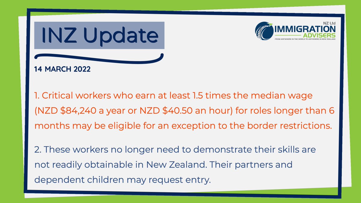 nz_visa_adviser's tweet photo. 🔺 #INZ Update for the #CriticalWorkers❗ If earning 1.5 times #MedianWage❗ #LabourMarketTest not required https://t.co/UK5LE1qYuf https://t.co/vRu0lxLblX