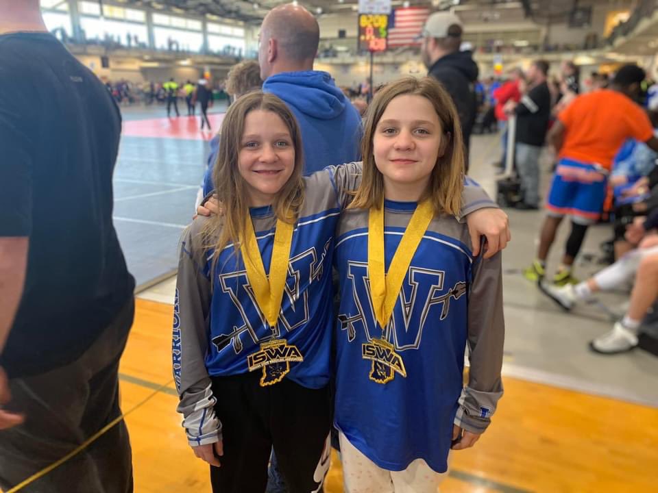 CoachAMeister's tweet photo. Congratulations to Joey Buttler for winning a state title at 132lbs this weekend. Huge congratulations to Kaitlyn and Kahlyn Fouty on becoming Whitelands first female state champions. https://t.co/kOclrUsBl5