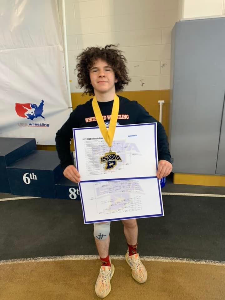 CoachAMeister's tweet photo. Congratulations to Joey Buttler for winning a state title at 132lbs this weekend. Huge congratulations to Kaitlyn and Kahlyn Fouty on becoming Whitelands first female state champions. https://t.co/kOclrUsBl5
