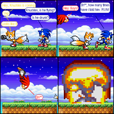 rust454's tweet image. Not really a fanfic, but I did try to make a sprite comic using Sonic characters and a self insert of me. I've lost all the comics beyond the first two though and I didn't make many before I lost inspiration.