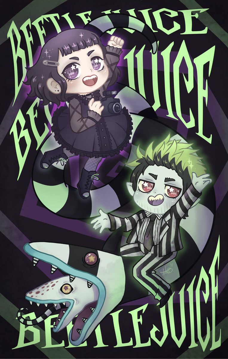 This took a week simply because I couldn’t get the positioning right.. but boy does it feel good to draw again. I adore this show and Im over the moon about getting to see it re-opening night! 🪲🧃

#beetlejuice #beetlejuicebroadway #beetlejuicebway #cutecreepy @beetlejuicebway