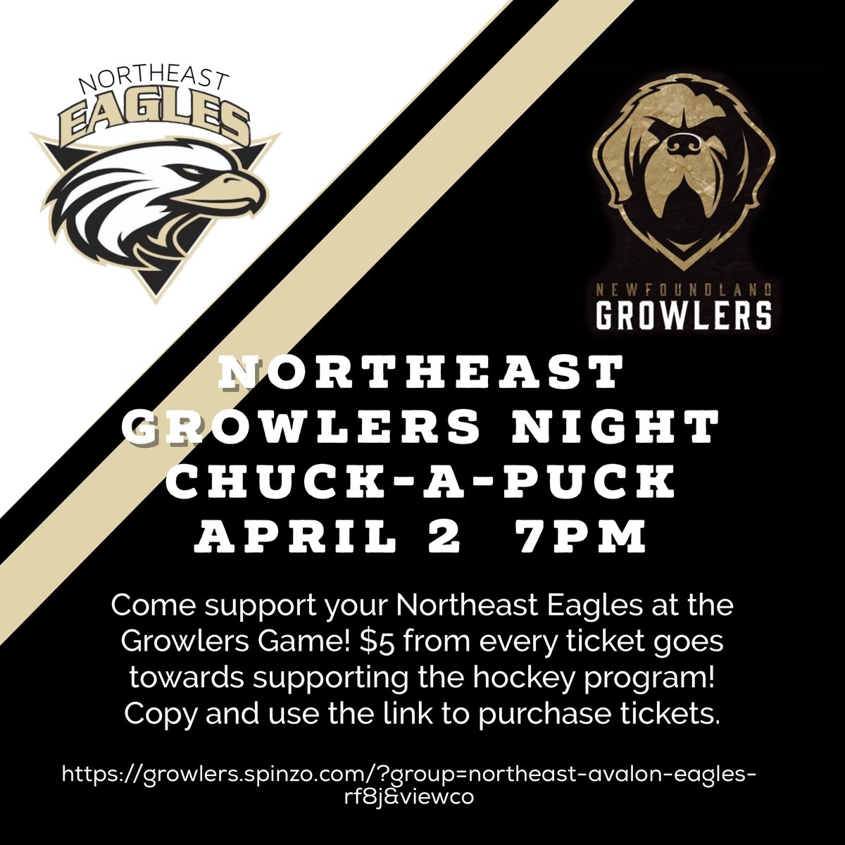 NEMHAu11F_tier1's tweet photo. Planning to go to the Growlers game on April 2? Purchase your tickets using the link.https://t.co/G2M524Hhvj Support the Northeast Eagles🦅 https://t.co/3jnF2VIU7y